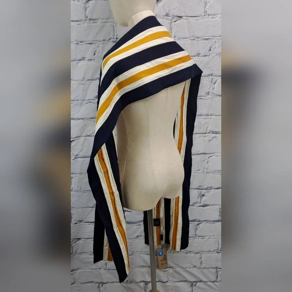 NWT Burberry Scarf Balaton Fabric Striped Multicolor Unisex 81" x 9.5" - Picture 7 of 14